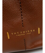 THE BRIDGE LETIZIA Geantă tip găleată din piele BROWN - Genți femei - 4