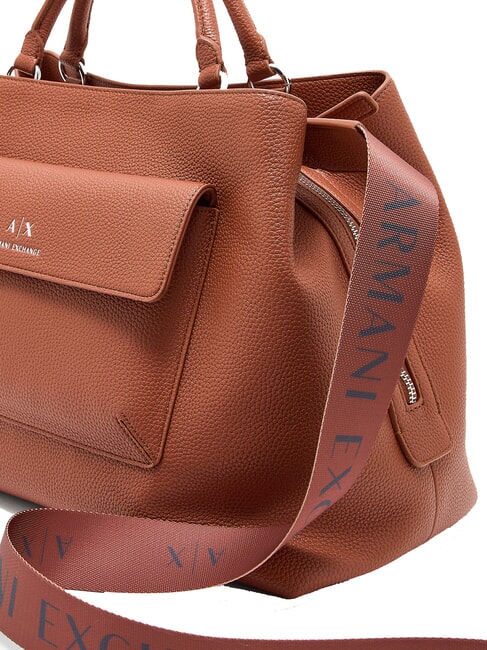 NICOLE Geantă de m&acirc;nă cu buzunar și curea de umăr coajă de nucă de cocos - Genți femei