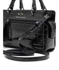 ARMANI EXCHANGE A|X CROCO Geantă micro, cu curea de umăr negru - Genți femei - 4