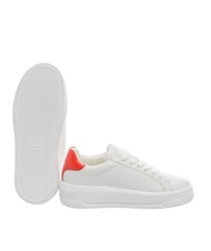 LOVE MOSCHINO ECLIPSE 50 Adidași din piele alb/roșu - Pantofi femei - 5