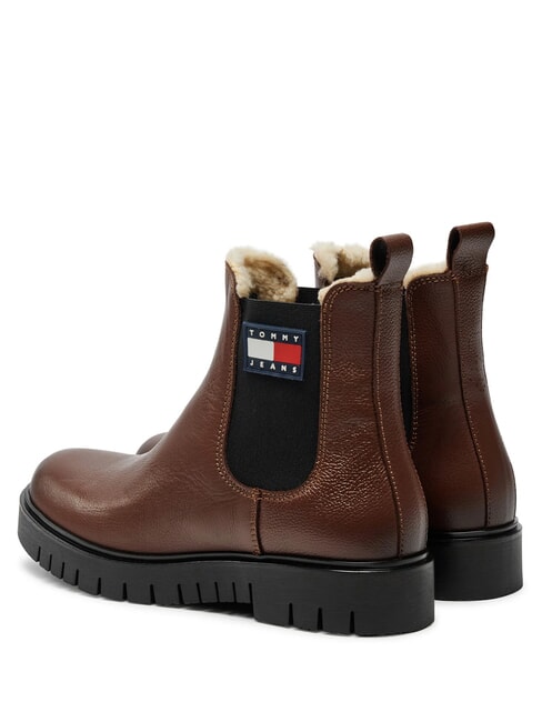 TH JEANS Ghete din piele pentru gleznă maro - Pantofi femei