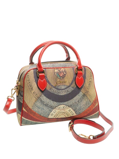 PLANETARIUM Geantă cu dom mediu cu curea de umăr clasic/ coral - Genți femei