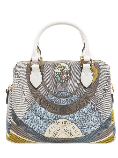 PLANETARIUM Geantă de m&acirc;nă medie cu curea de umăr lună/alb - Genți femei