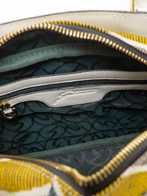 PLANETARIUM Geantă de m&acirc;nă medie cu curea de umăr lună/alb - Genți femei