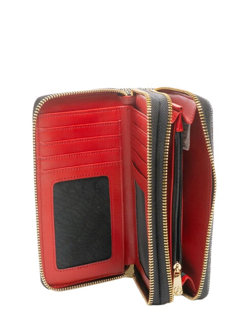 PLANETARIUM Portofel mare cu fermoar dublu clasic/ coral - Portofele femei