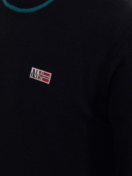 DONORI Pulover din amestec de l&acirc;nă negru 041 - Pulovere pentru bărbați