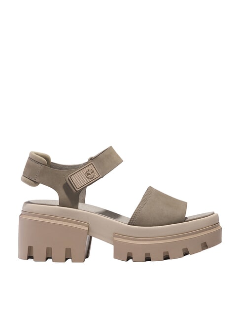 EVERLEIGH Sandale din piele nubuc taupe deschis - Pantofi femei