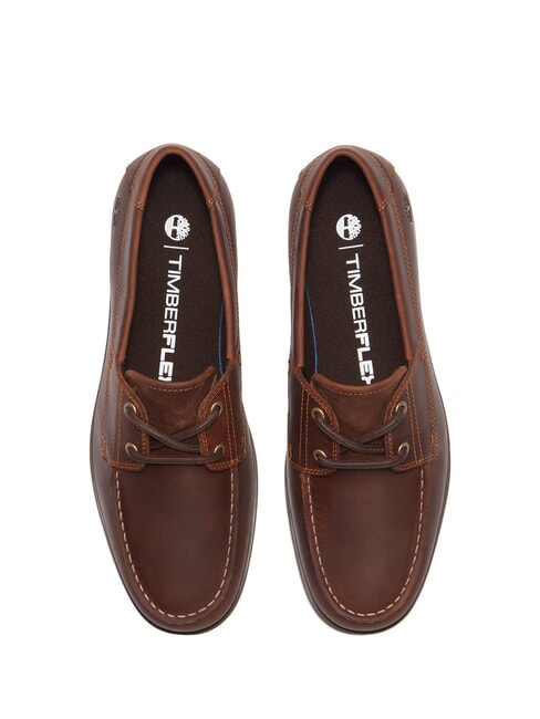 GRAFTON BAY Pantofi de navigație din piele maro mediu, fibră integrală - Pantofi bărbați