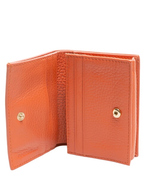 METALLIC SOFT Portofel mic din piele roșu de grenadină - Portofele femei