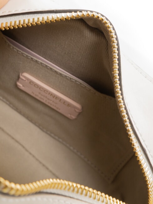 MALETA CALF Geanta mini de umar, din piele alb - Genți femei