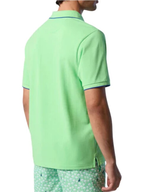 COLLAR STRIPED Tricou polo cu maneca scurta din bumbac verde de vară - maiou Polo