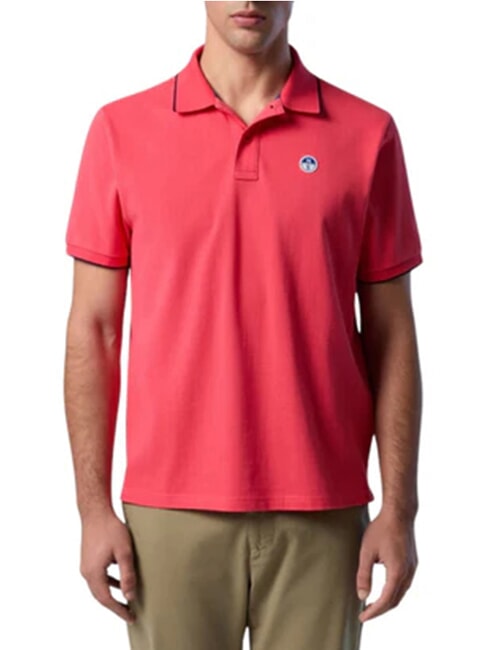 COLLAR STRIPED Tricou polo cu maneca scurta din bumbac geranium - maiou Polo