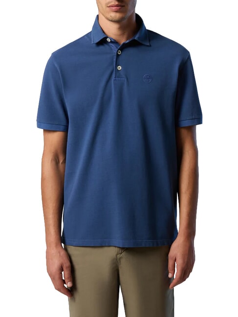 CORE Tricou polo cu logo brodat denim &icirc;nchis la culoare - maiou Polo