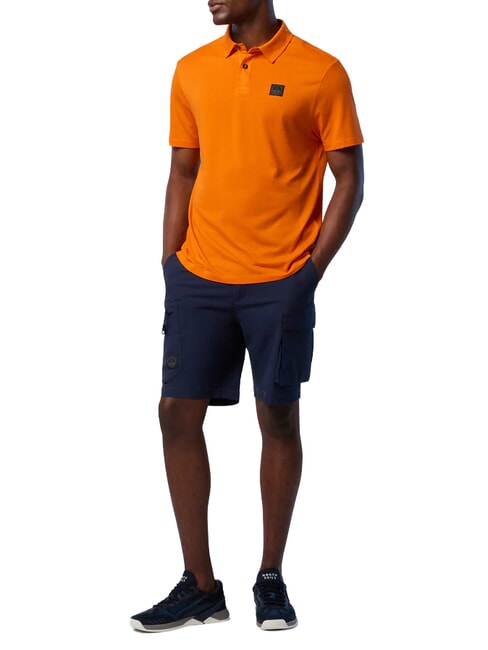 NORTH TECH Tricou polo cu m&acirc;necă scurtă papaya portocală - maiou Polo