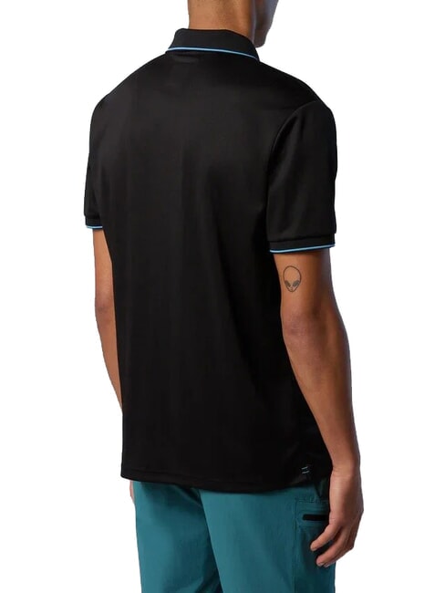 NORTH TECH Tricou polo casual cu m&acirc;necă scurtă negru - maiou Polo