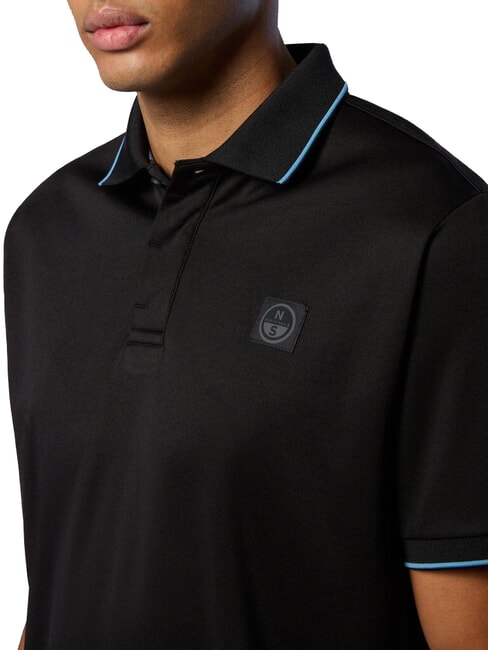 NORTH TECH Tricou polo casual cu m&acirc;necă scurtă negru - maiou Polo