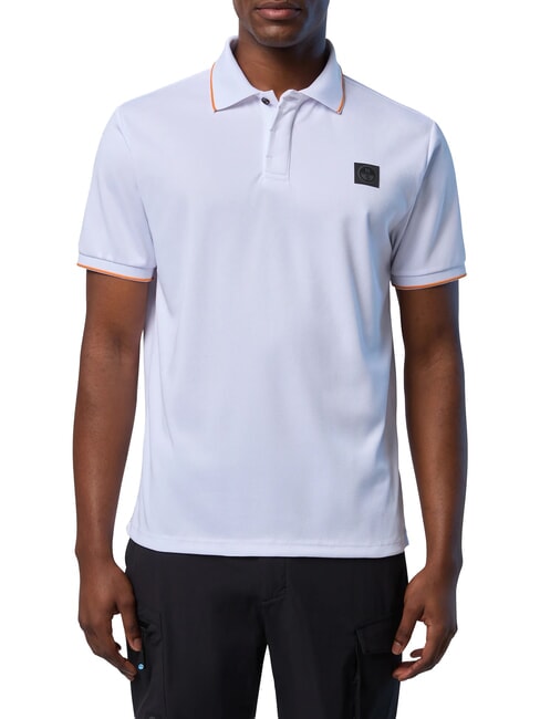 NORTH TECH Tricou polo casual cu m&acirc;necă scurtă alb - maiou Polo