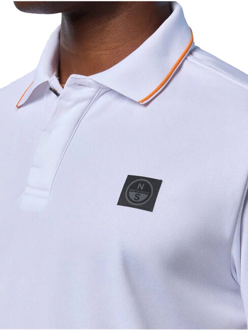 NORTH TECH Tricou polo casual cu m&acirc;necă scurtă alb - maiou Polo
