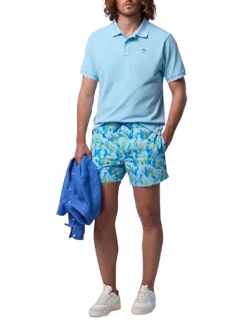 COLLAR STRIPED Tricou polo cu maneca scurta din bumbac albastru pal - maiou Polo