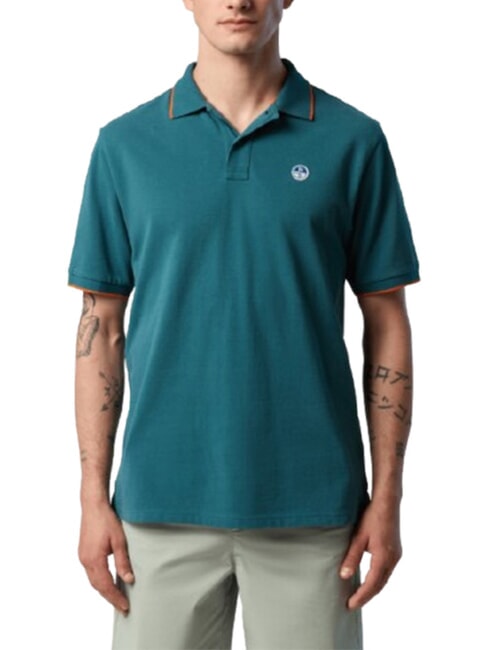 COLLAR STRIPED Tricou polo cu maneca scurta din bumbac Mediterana - maiou Polo