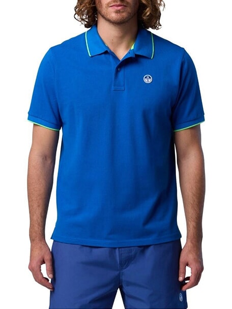 CORE Tricou polo din bumbac 100% plajă albastră - maiou Polo