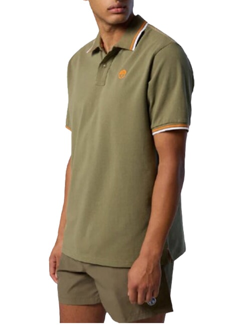 CORE Tricou polo cu m&acirc;necă scurtă din bumbac verde intens - maiou Polo