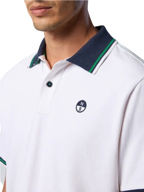 CORE Tricou polo cu m&acirc;necă scurtă din bumbac alb - maiou Polo