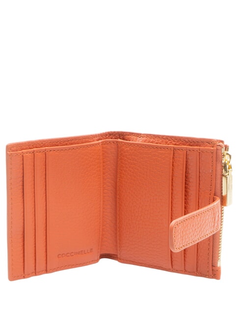 METALLIC SOFT Mini portofel din piele roșu de grenadină - Portofele femei