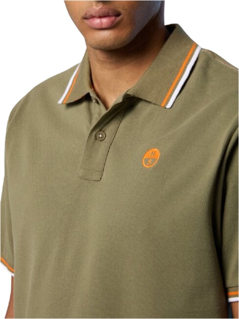 CORE Tricou polo cu m&acirc;necă scurtă din bumbac verde intens - maiou Polo