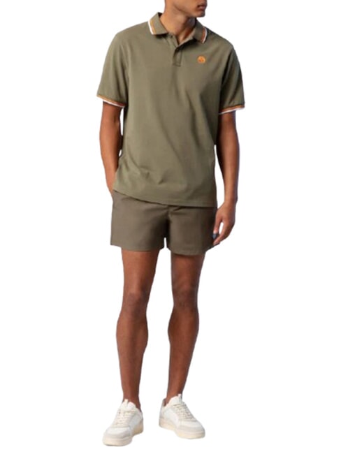 CORE Tricou polo cu m&acirc;necă scurtă din bumbac verde intens - maiou Polo