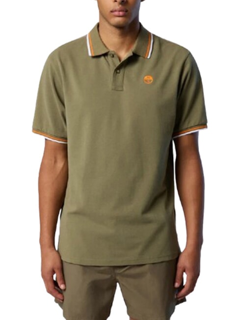 CORE Tricou polo cu m&acirc;necă scurtă din bumbac verde intens - maiou Polo