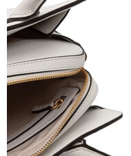 MICHAEL KORS LAILA Geantă de m&acirc;nă din piele cu curea de umăr alb optic - Genți femei - 4