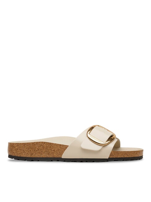 MADRID BIG BUCKLE Sandale din piele stridie strălucitoare - Pantofi femei