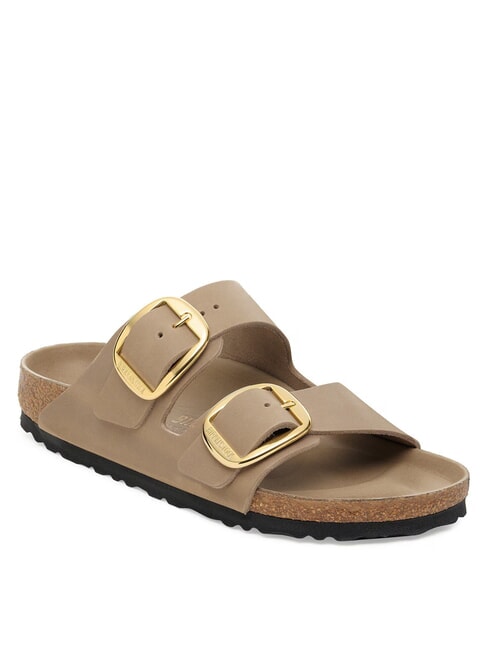 ARIZONA BIG BUCKLE Papuci din piele cu 2 barete tutun brun - Pantofi femei