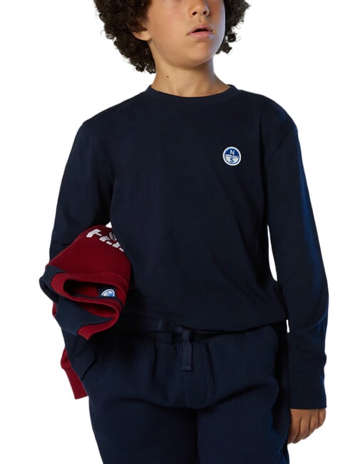 CORE Tricou cu m&acirc;necă lungă albastru marin - Tricou copil