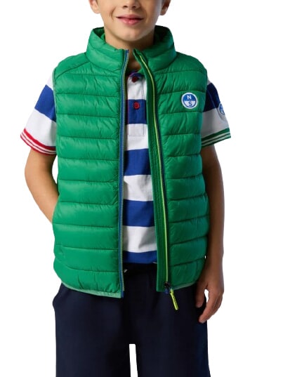 EXPLORER Jachetă unisex fără m&acirc;neci din puf albina verde - Jachete pentru copii