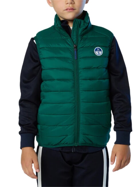 EXPLORER Jachetă fără m&acirc;neci cu puf biom forestier - Jachete pentru copii