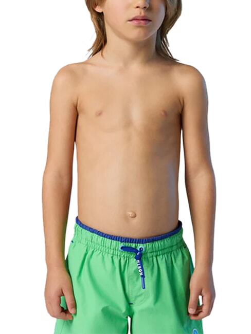 BASIC Pantaloni scurți boxer de plajă &icirc;n stil volei verde de vară - Costume de baie pentru copii