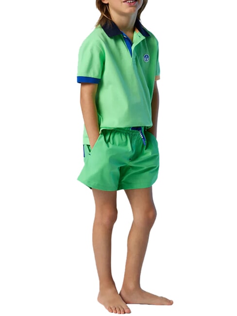 BASIC Pantaloni scurți boxer de plajă &icirc;n stil volei verde de vară - Costume de baie pentru copii