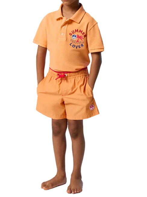 BASIC Pantaloni scurți boxer de plajă &icirc;n stil volei portocaliu deschis - Costume de baie pentru copii