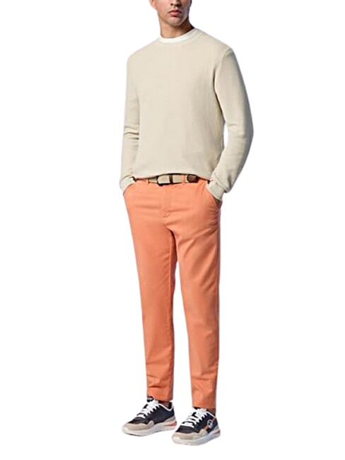 CORE  Pulover cu guler rotund bej - Pulovere pentru bărbați