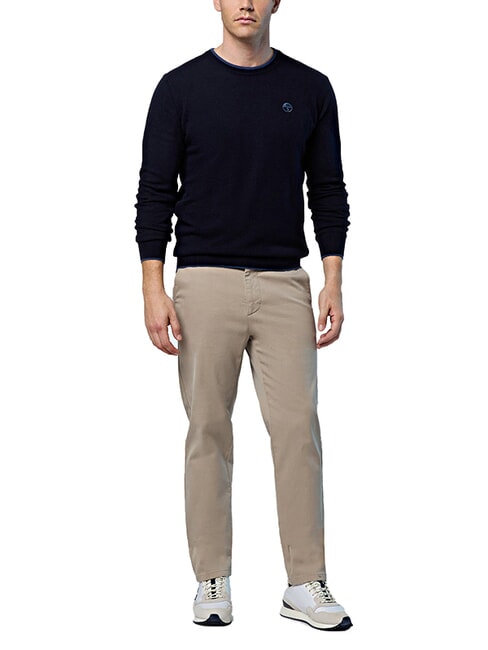 N|S Pulover cu guler rotund albastru marin - Pulovere pentru bărbați