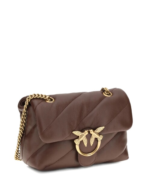 MINI LOVE BAG Geanta Nappa vin de burgundă - aur antic - Genți femei