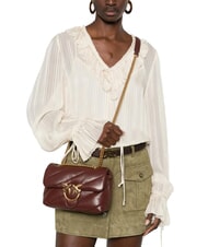 PINKO MINI LOVE BAG Geanta Nappa vin de burgundă - aur antic - Genți femei - 5