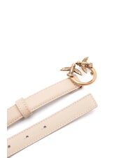 PINKO LOVE BERRY Curea de piele bej-gri fumuriu-auriu antic - Curele - 2