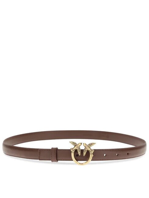 LOVE BERRY Curea de piele vin de burgundă - aur antic - Curele