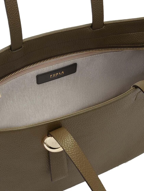 CAMPIONARIO - SFERA Geantă de cumpărături din piele salvie - Genți femei