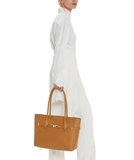 FURLA GOCCIA  Geantă de cumpărături din piele coniac - Genți femei - 5