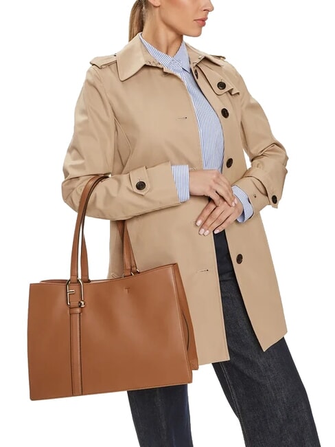 NUVOLA  Geantă de umăr din piele coniac - Genți femei