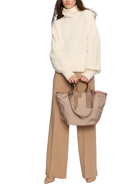 CAMPIONARIO - PIUMA  Geantă de m&acirc;nă cu curea de umăr balerină i+alba+greige - Genți femei